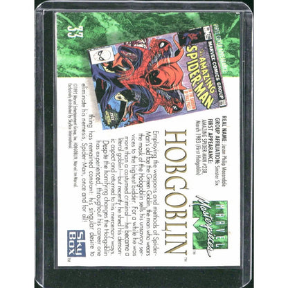 1992 SkyBox Marvel Masterpieces #33 Hobgoblin - MOD Shop LLC