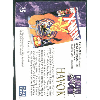 1992 SkyBox Marvel Masterpieces #35 Havok - MOD Shop LLC