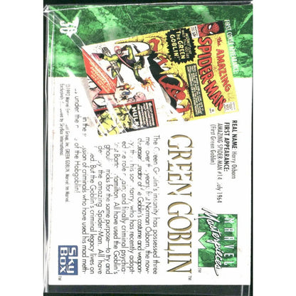 1992 SkyBox Marvel Masterpieces #36 Green Goblin - MOD Shop LLC