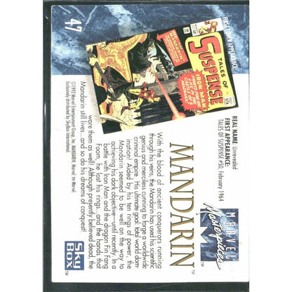 1992 SkyBox Marvel Masterpieces #47 Mandarin - MOD Shop LLC