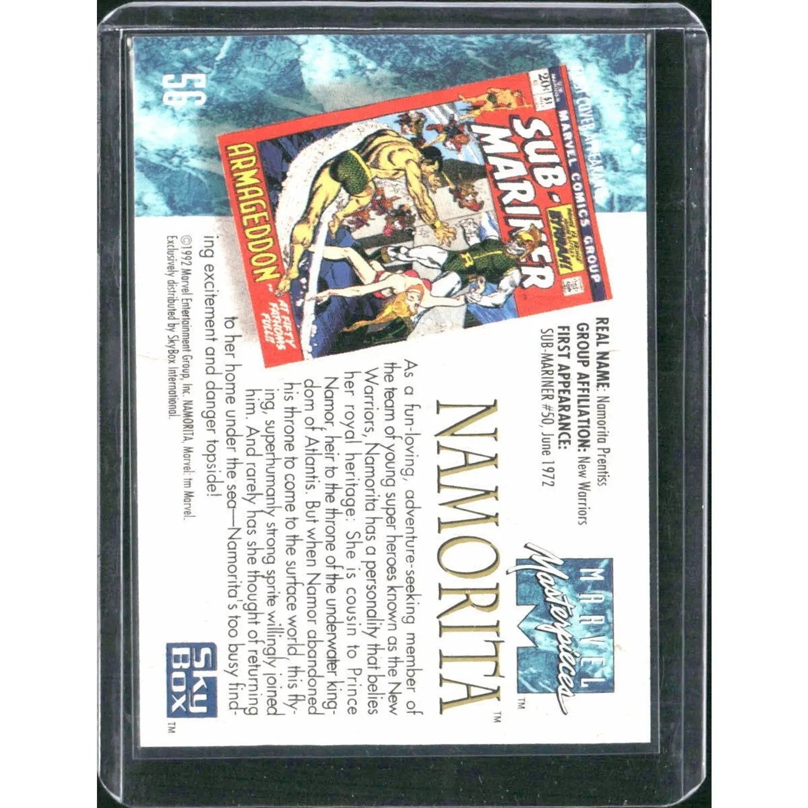 1992 SkyBox Marvel Masterpieces #56 Namorita - MOD Shop LLC