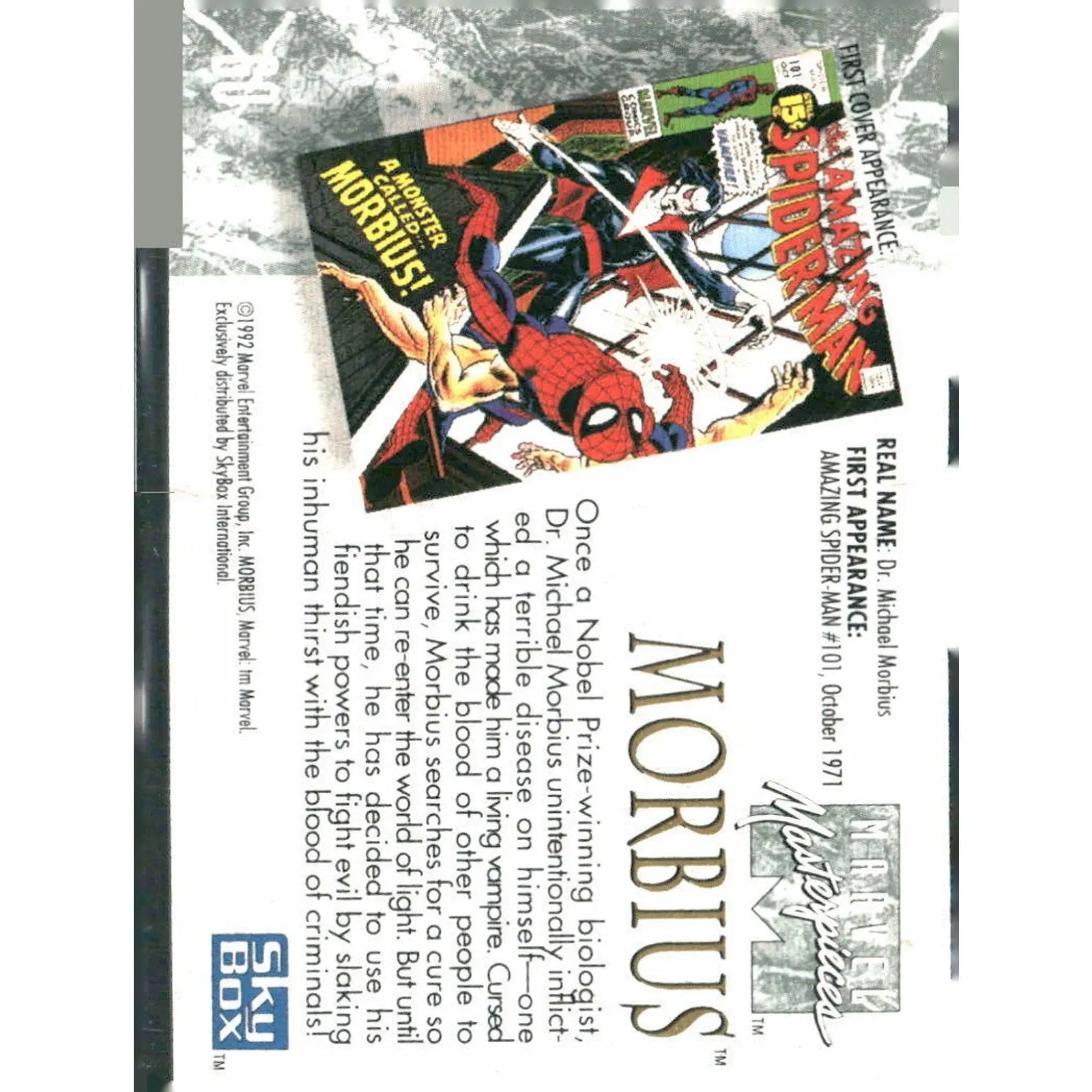 1992 SkyBox Marvel Masterpieces #60 Morbius - MOD Shop LLC