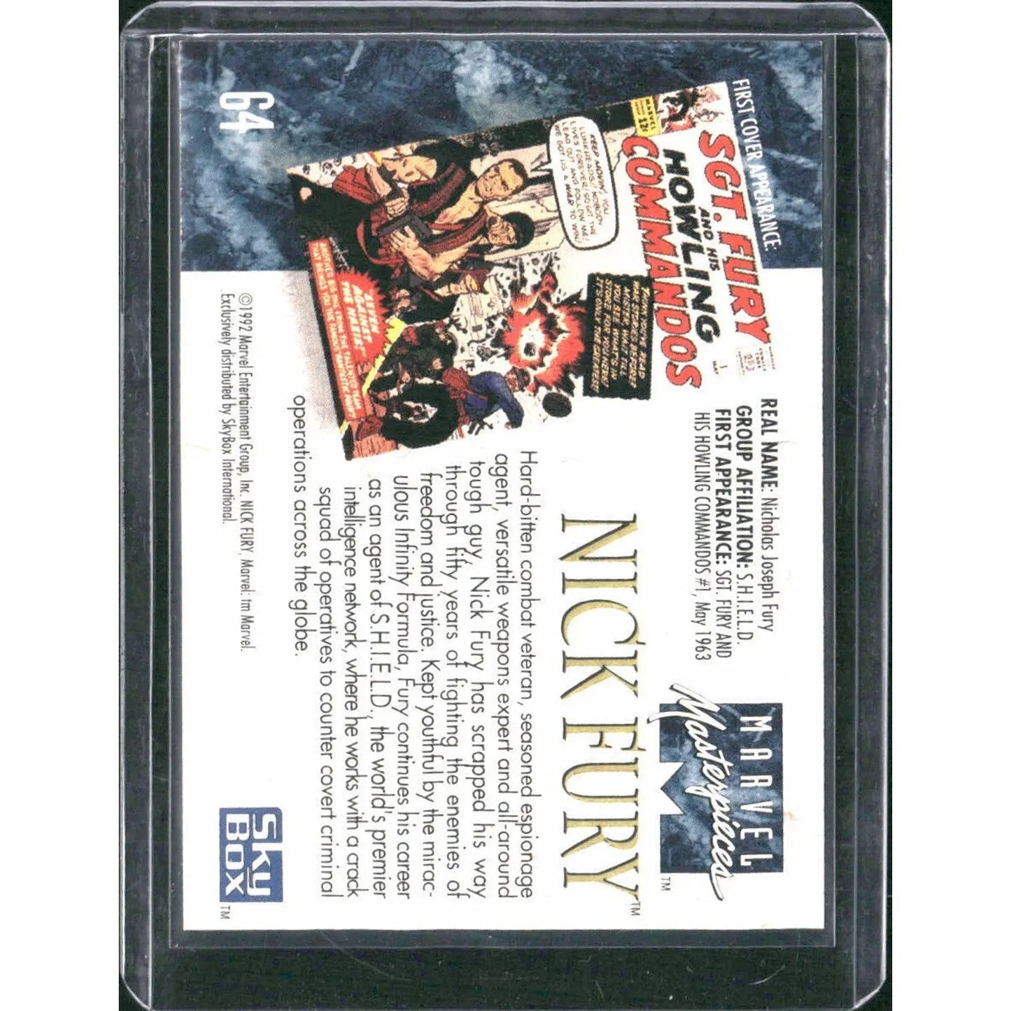 1992 SkyBox Marvel Masterpieces #64 Nick Fury - MOD Shop LLC