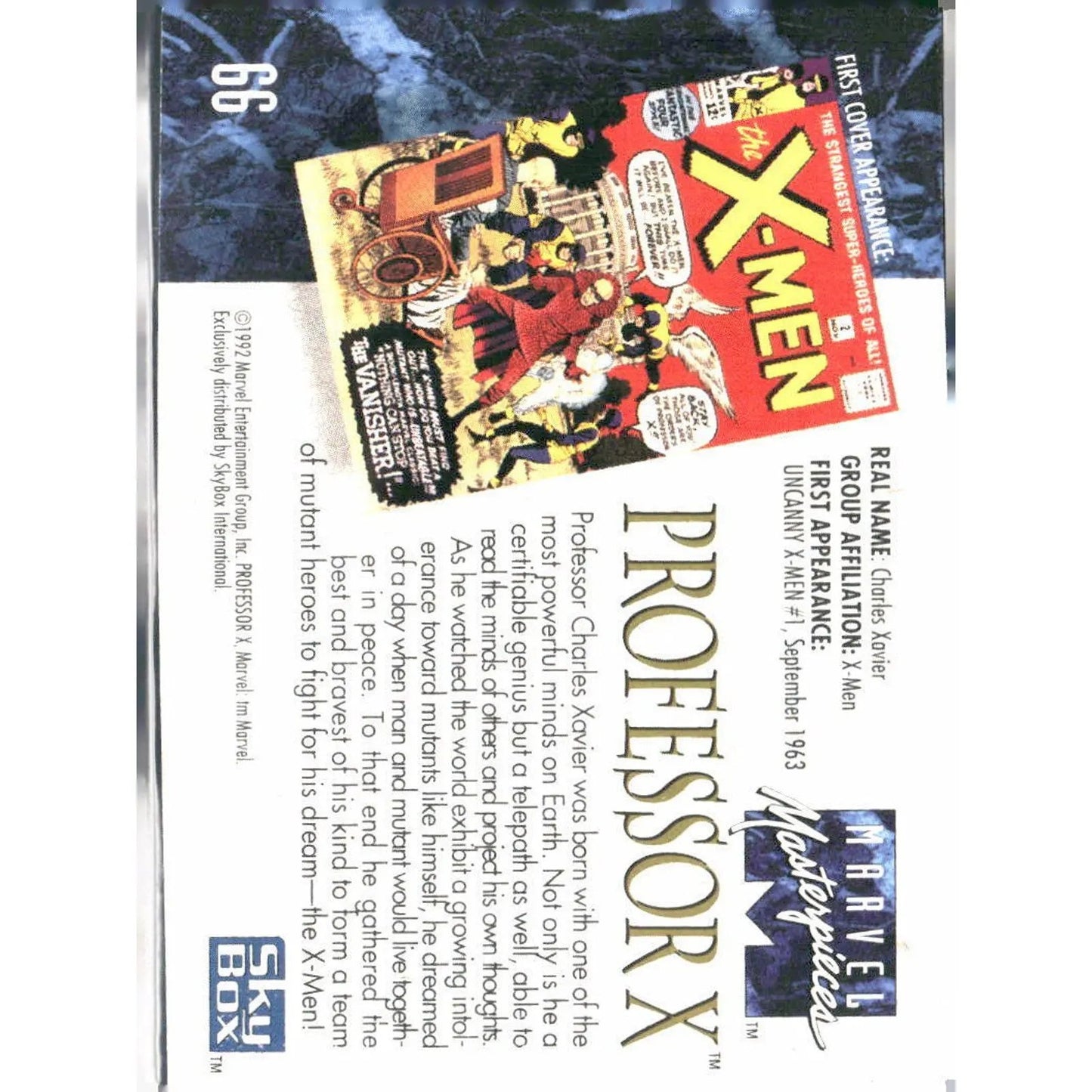 1992 SkyBox Marvel Masterpieces #66 Professor X - MOD Shop LLC