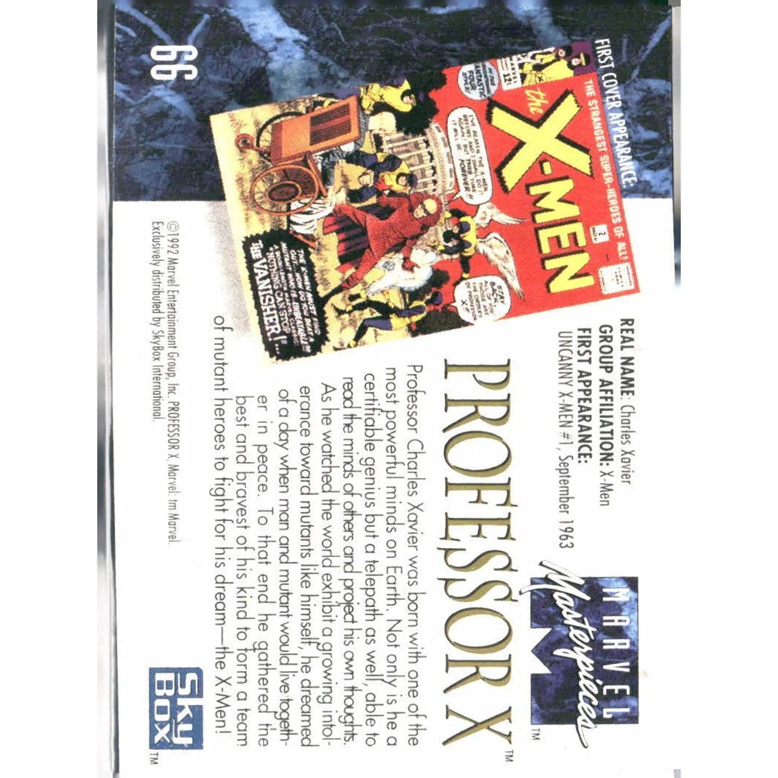 1992 SkyBox Marvel Masterpieces #66 Professor X - MOD Shop LLC