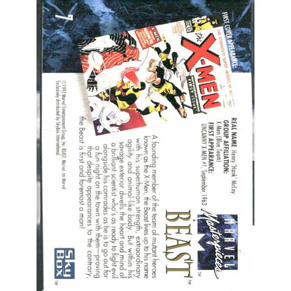 1992 SkyBox Marvel Masterpieces #7 Beast - MOD Shop LLC