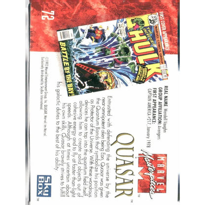 1992 SkyBox Marvel Masterpieces #72 Quasar - MOD Shop LLC