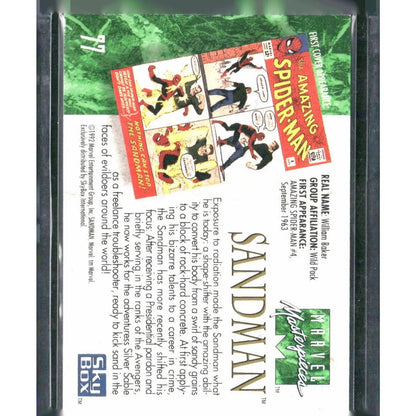 1992 SkyBox Marvel Masterpieces #77 Sandman - MOD Shop LLC