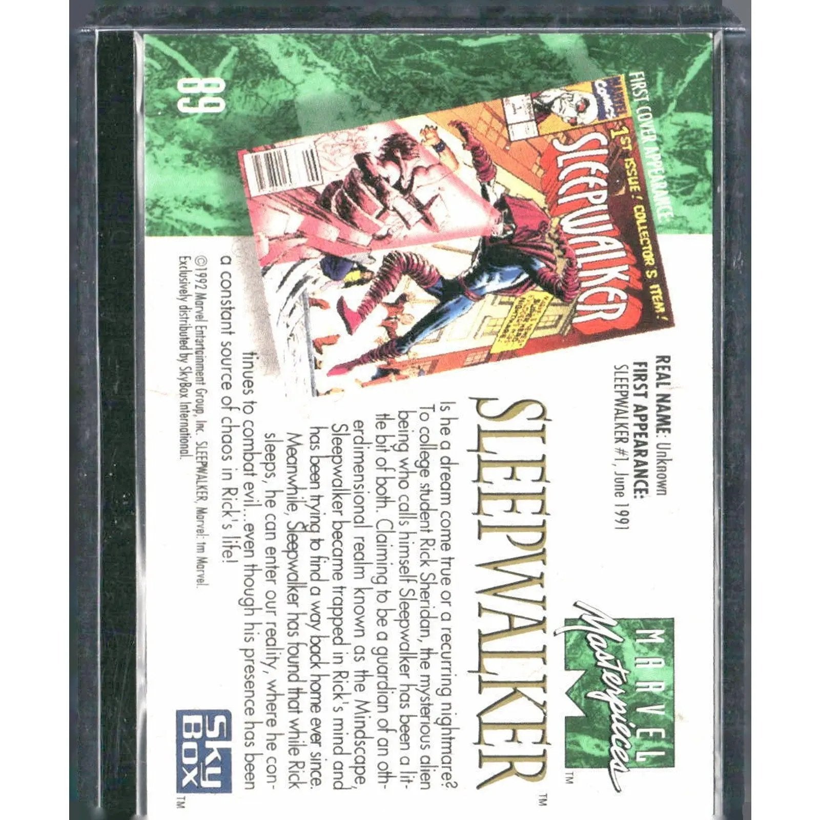 1992 SkyBox Marvel Masterpieces #89 Sleepwalker - MOD Shop LLC