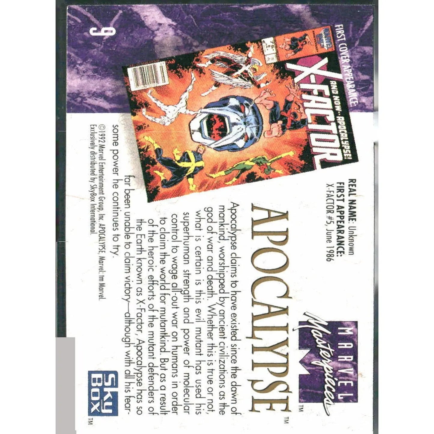1992 SkyBox Marvel Masterpieces #9 Apocalypse - MOD Shop LLC