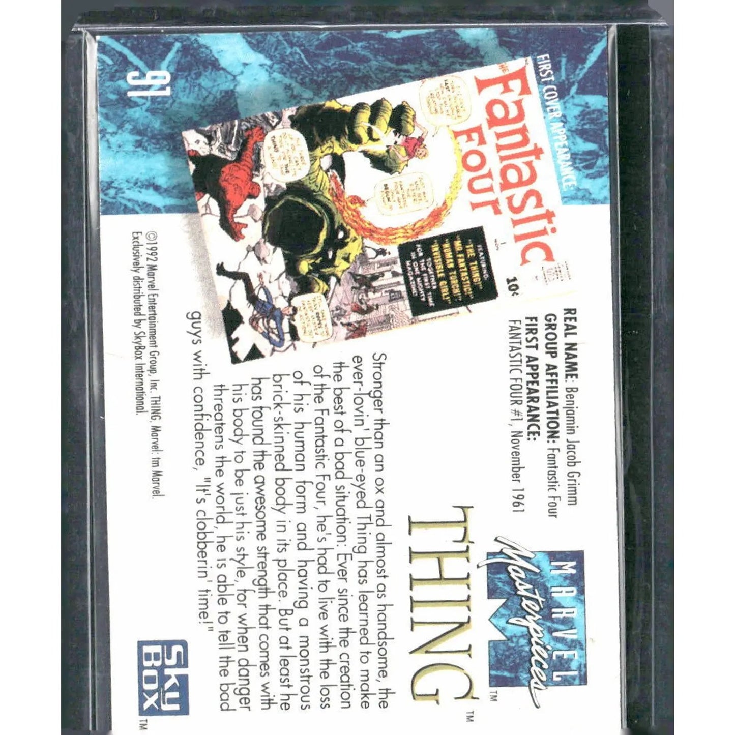 1992 SkyBox Marvel Masterpieces #91 Thing - MOD Shop LLC