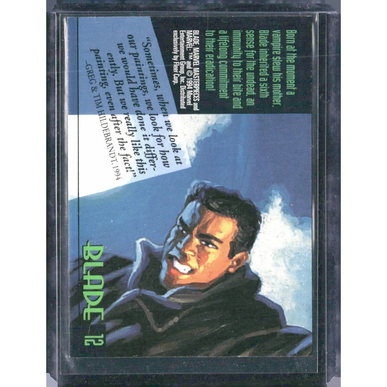 1994 Fleer Marvel Masterpieces Hildebrandt Brothers #12 Blade - MOD Shop LLC