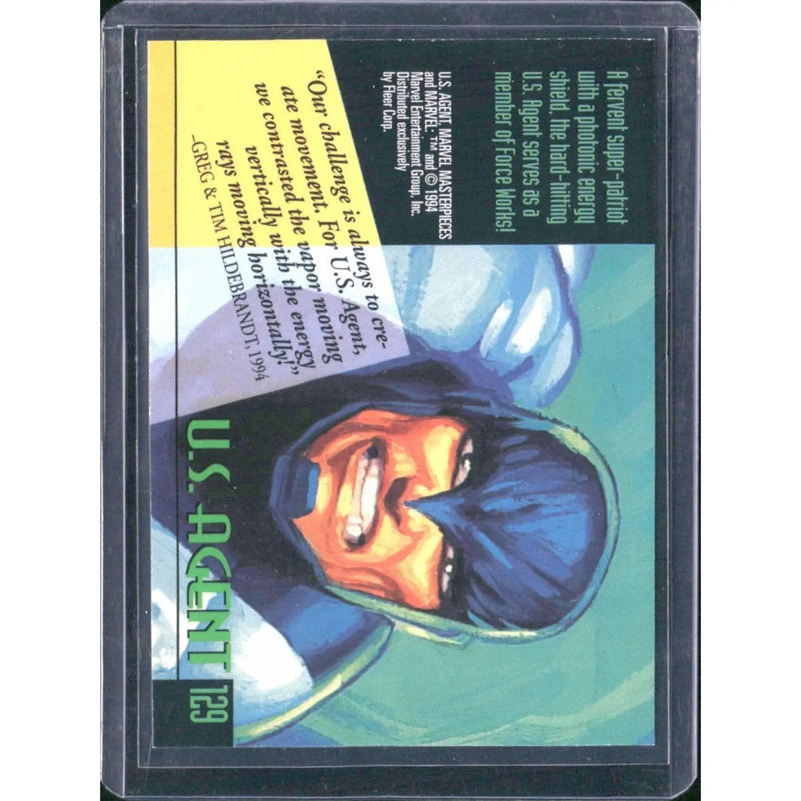 1994 Fleer Marvel Masterpieces Hildebrandt Brothers #129 U.S. Agent - MOD Shop LLC