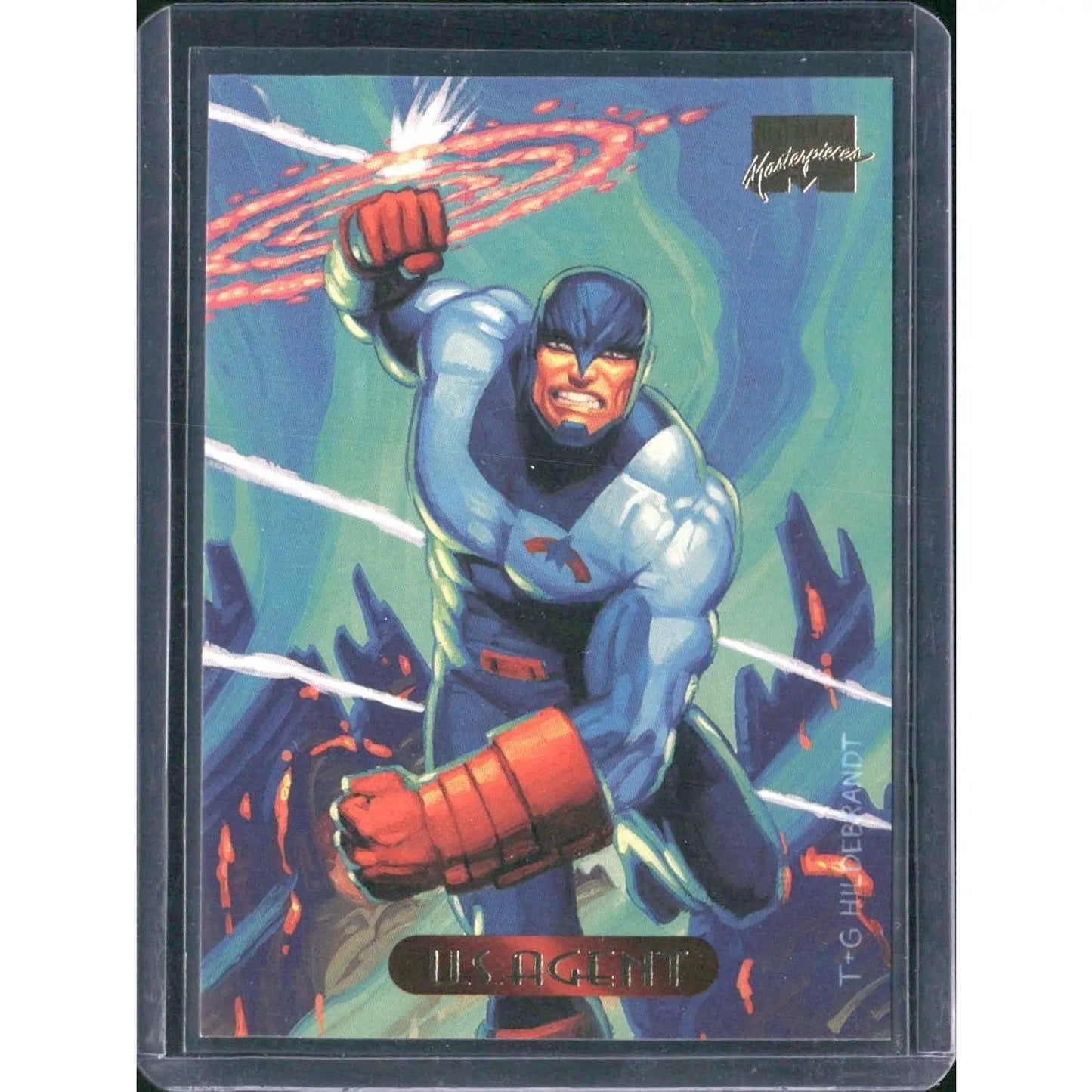 1994 Fleer Marvel Masterpieces Hildebrandt Brothers #129 U.S. Agent - MOD Shop LLC