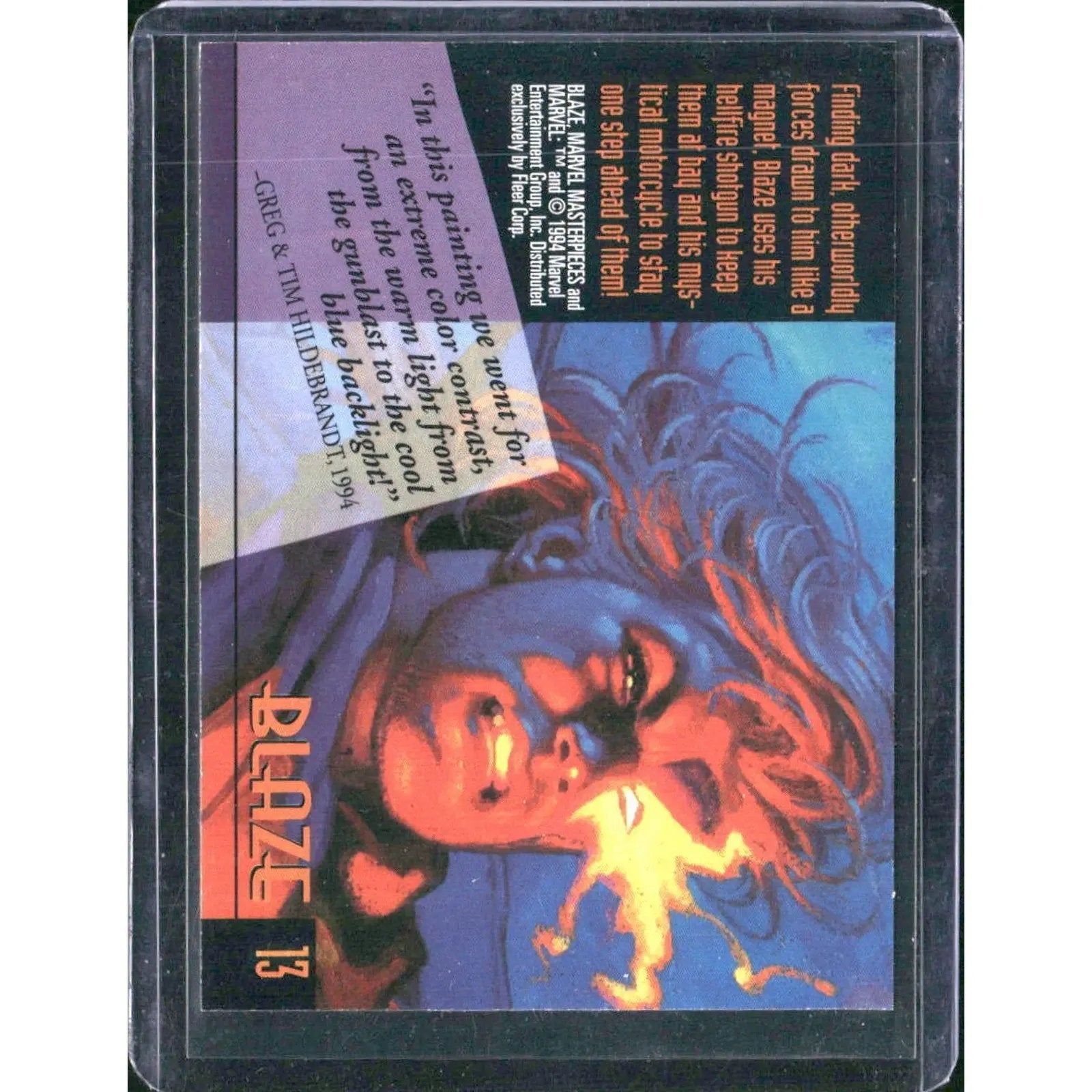 1994 Fleer Marvel Masterpieces Hildebrandt Brothers #13 Blaze - MOD Shop LLC