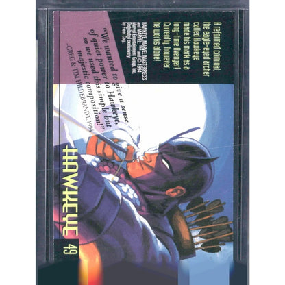 1994 Fleer Marvel Masterpieces Hildebrandt Brothers #49 Hawkeye - MOD Shop LLC