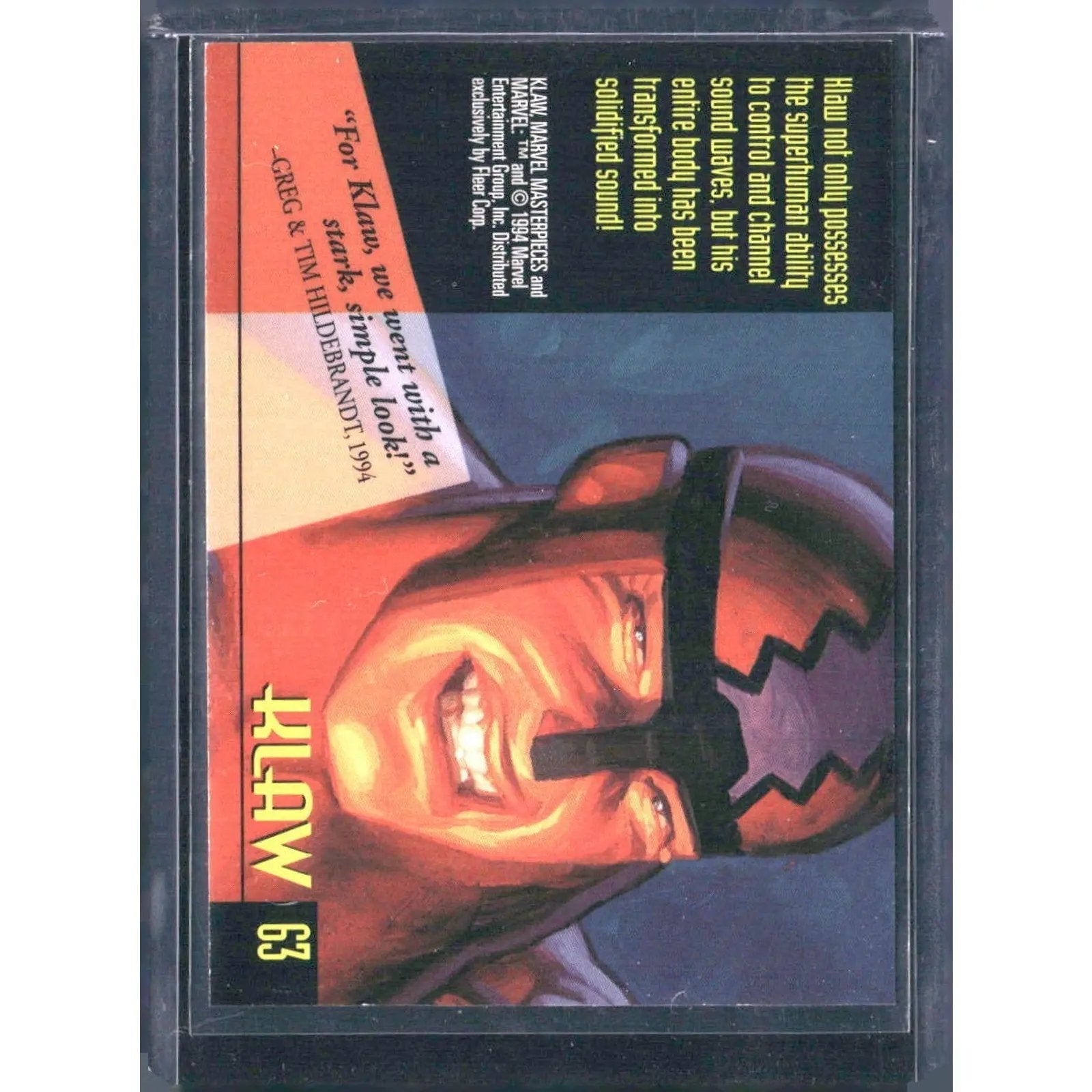 1994 Fleer Marvel Masterpieces Hildebrandt Brothers #63 Klaw - MOD Shop LLC