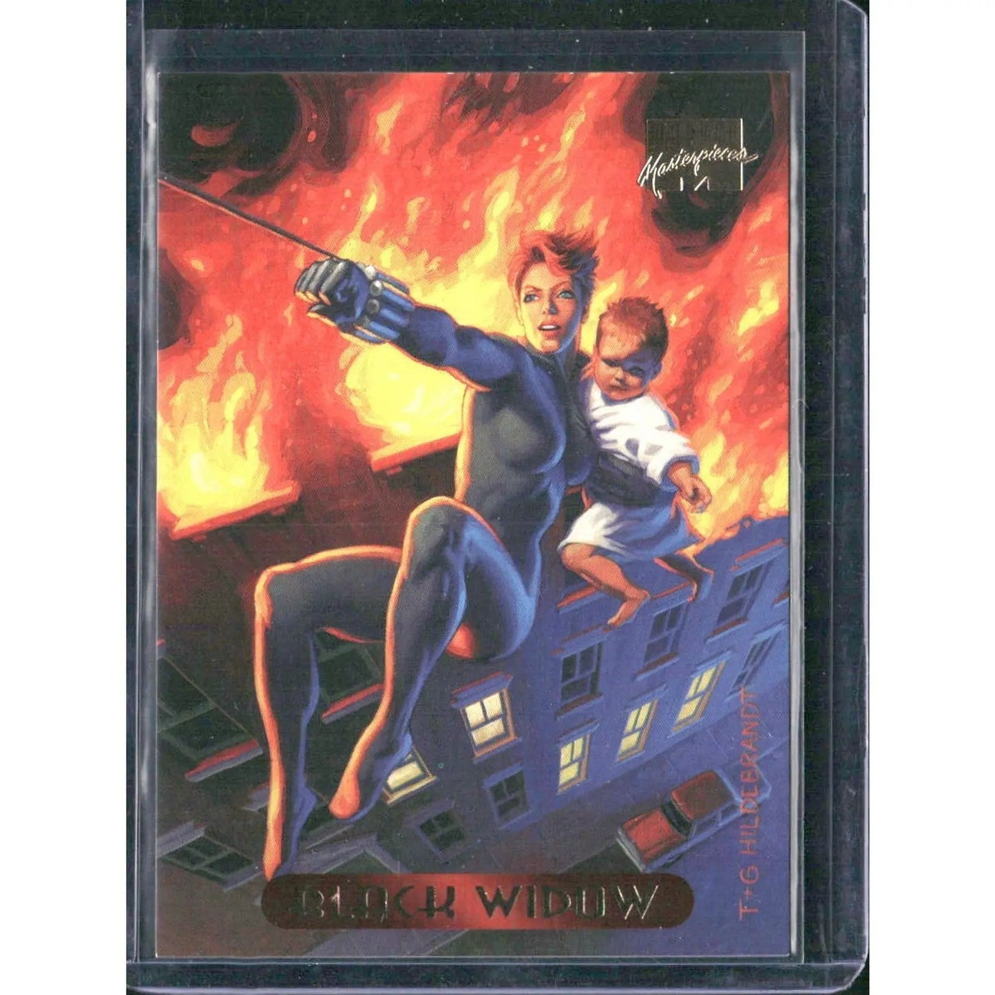 1994 Fleer Marvel Masterpieces Hildebrandt Brothers #9 Black Widow - MOD Shop LLC