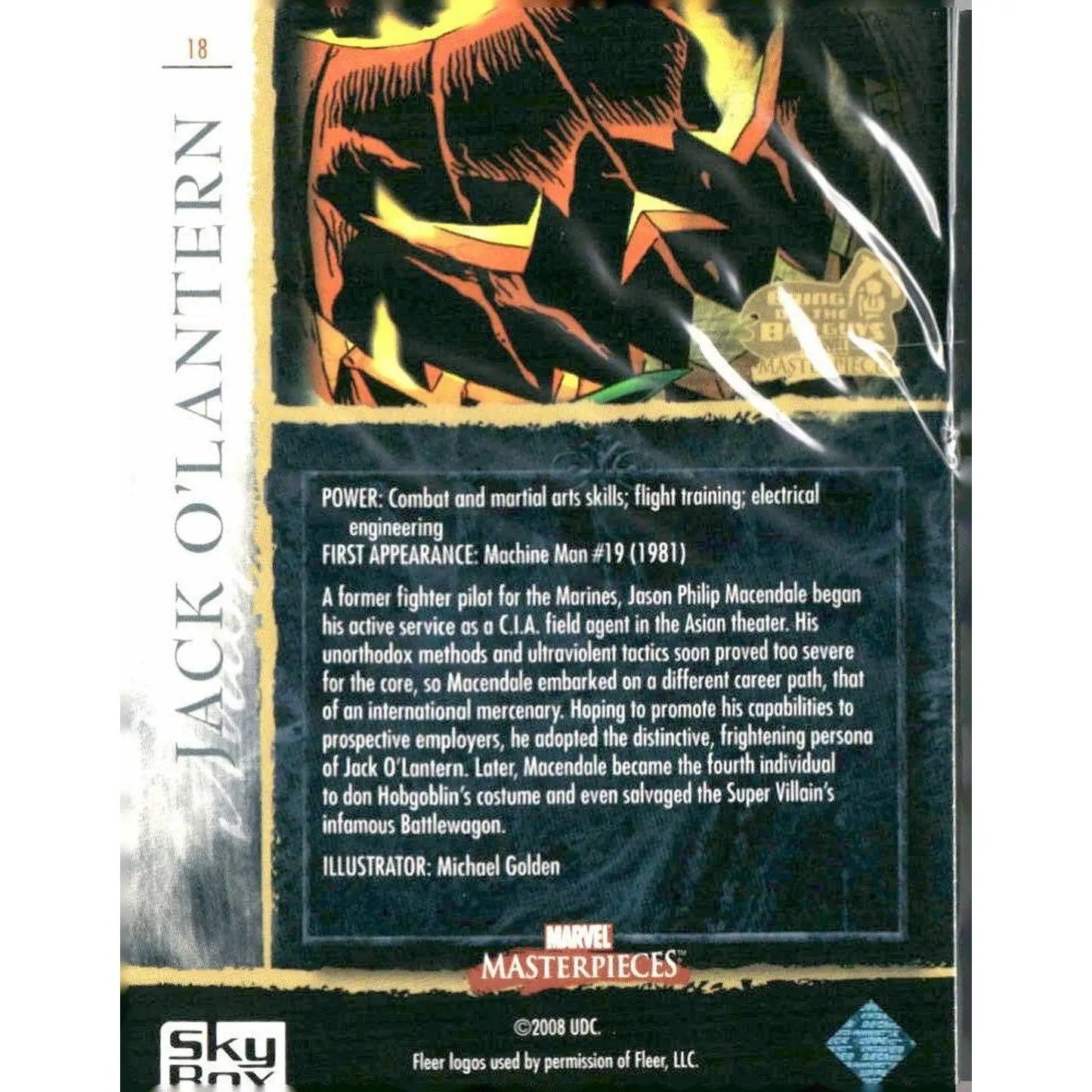 2008 Upper Deck Marvel Masterpieces 3 #18 Jack O'Lantern - MOD Shop LLC