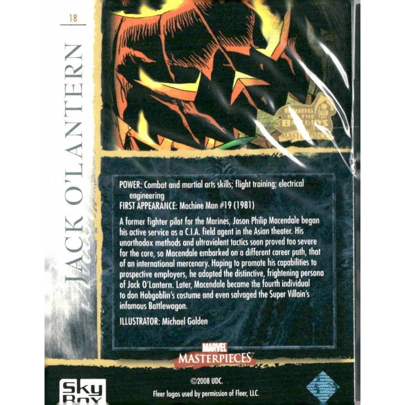 2008 Upper Deck Marvel Masterpieces 3 #18 Jack O'Lantern - MOD Shop LLC