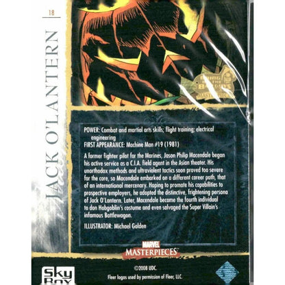 2008 Upper Deck Marvel Masterpieces 3 #18 Jack O'Lantern - MOD Shop LLC