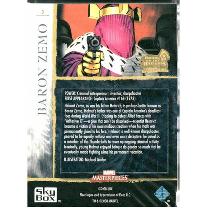 2008 Upper Deck Marvel Masterpieces 3 #3 Baron Zemo - MOD Shop LLC