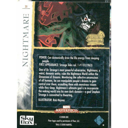 2008 Upper Deck Marvel Masterpieces 3 #30 Nightmare - MOD Shop LLC