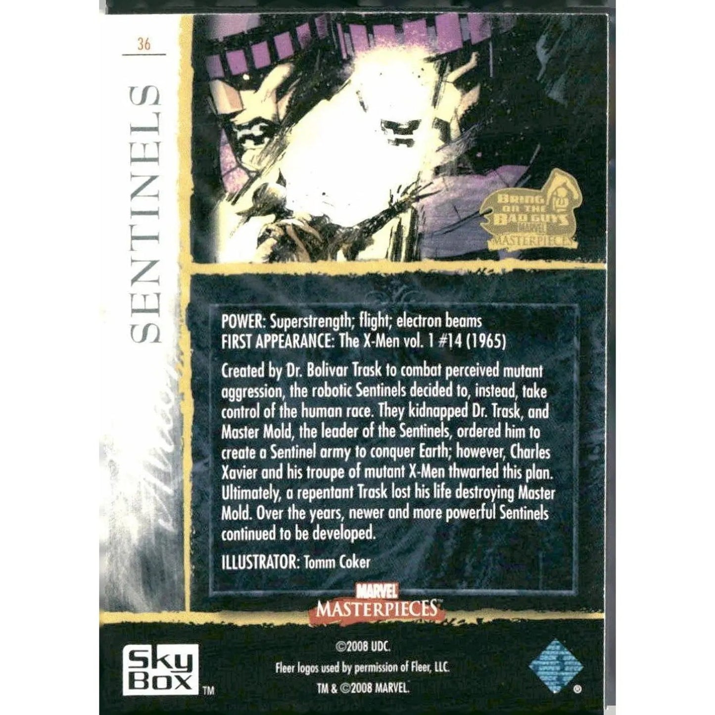 2008 Upper Deck Marvel Masterpieces 3 #36 Sentinels - MOD Shop LLC