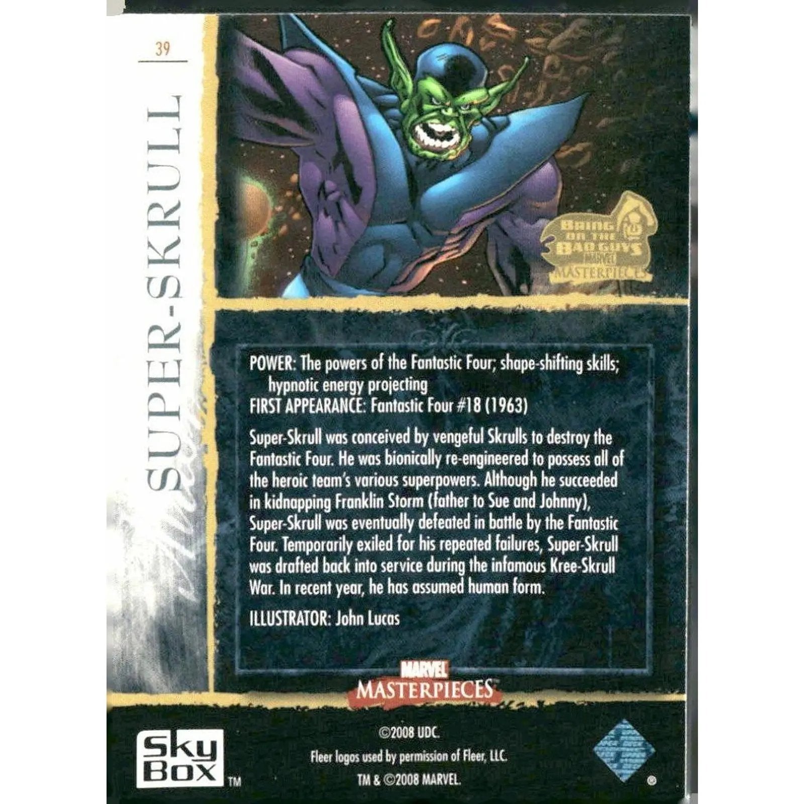 2008 Upper Deck Marvel Masterpieces 3 #39 Super - Skrull - MOD Shop LLC