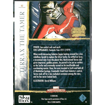 2008 Upper Deck Marvel Masterpieces 3 #40 Terrax The Tamer - MOD Shop LLC