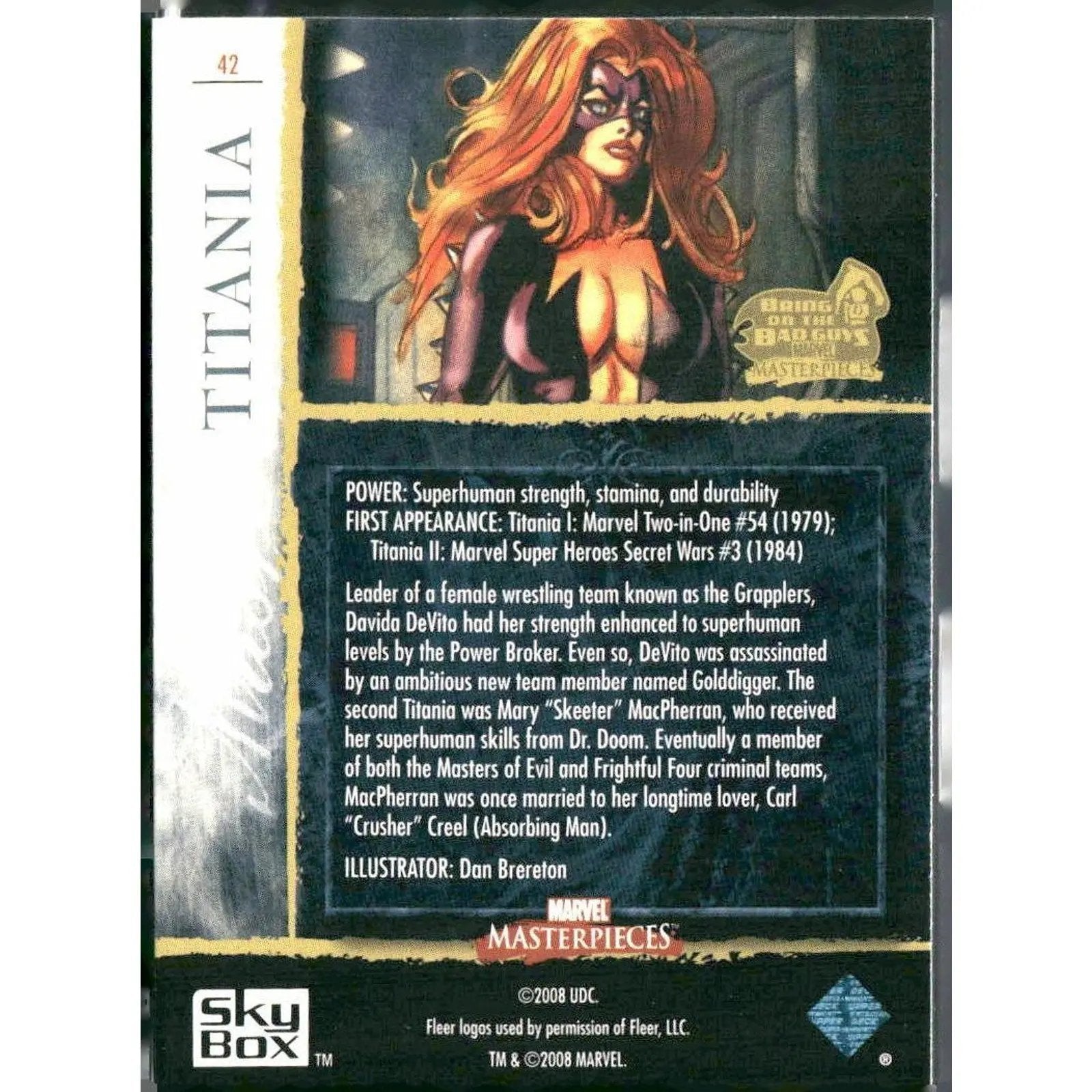 2008 Upper Deck Marvel Masterpieces 3 #42 Titania - MOD Shop LLC