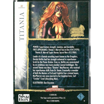 2008 Upper Deck Marvel Masterpieces 3 #42 Titania - MOD Shop LLC