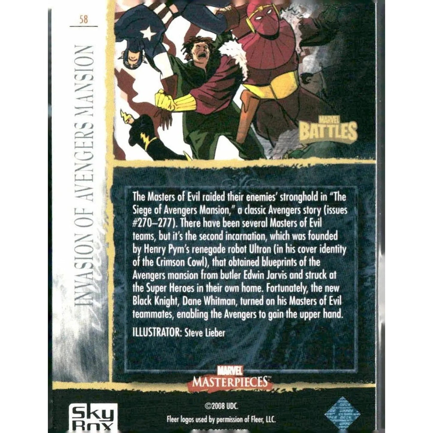 2008 Upper Deck Marvel Masterpieces 3 #58 Invasion of Avengers Mansion - MOD Shop LLC