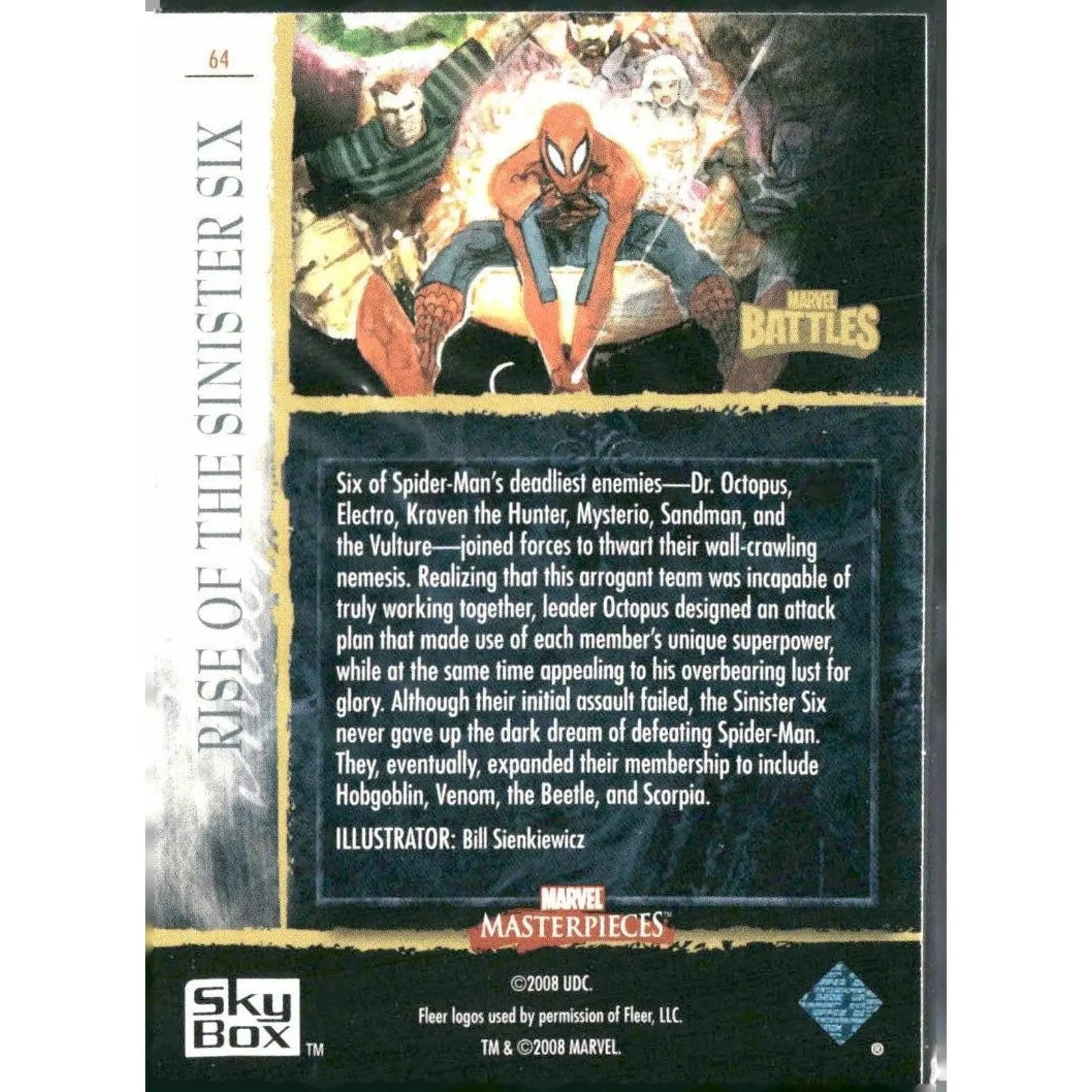 2008 Upper Deck Marvel Masterpieces 3 #64 Rise of The Sinister Six - MOD Shop LLC