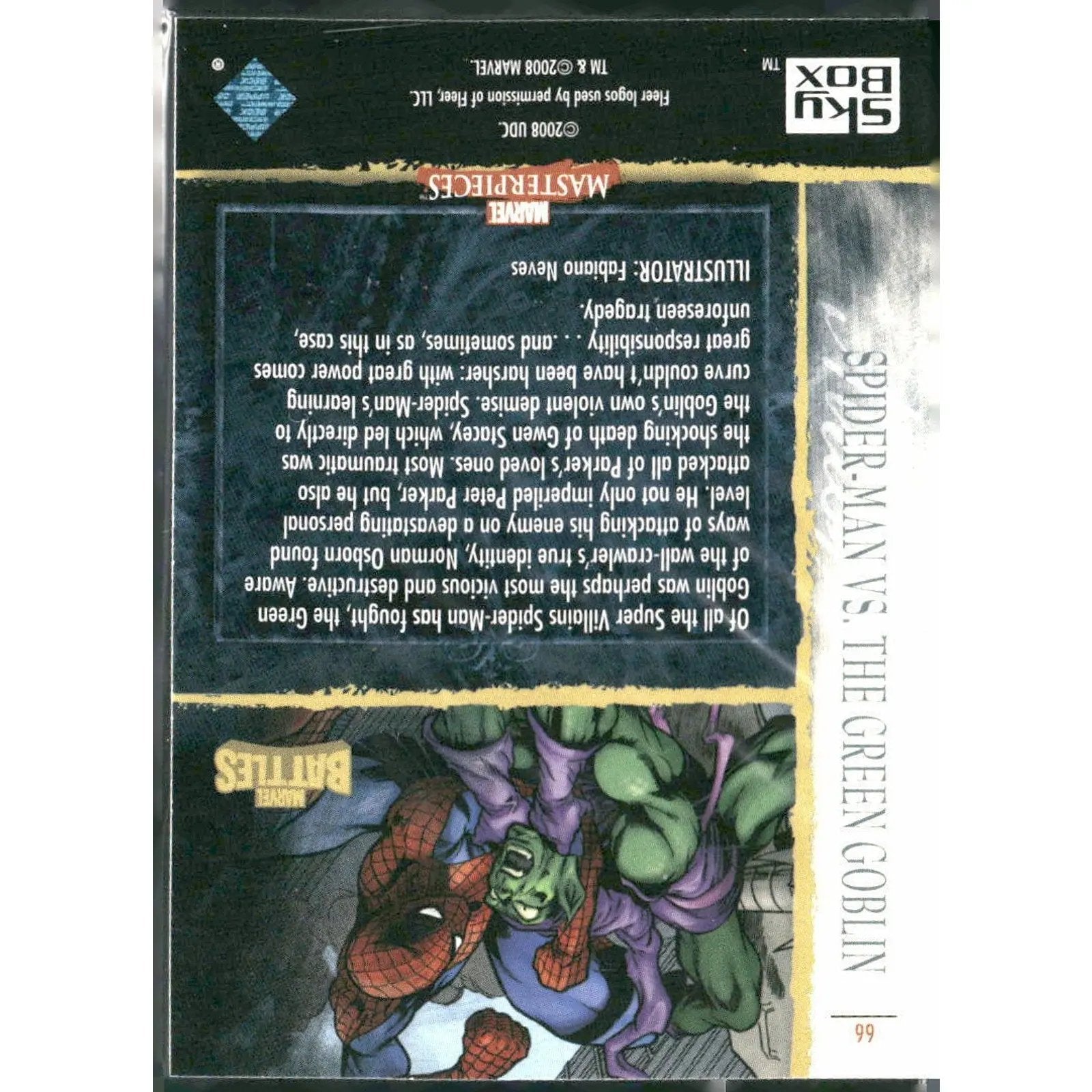 2008 Upper Deck Marvel Masterpieces 3 #66 Spider - Man vs. The Green Goblin - MOD Shop LLC