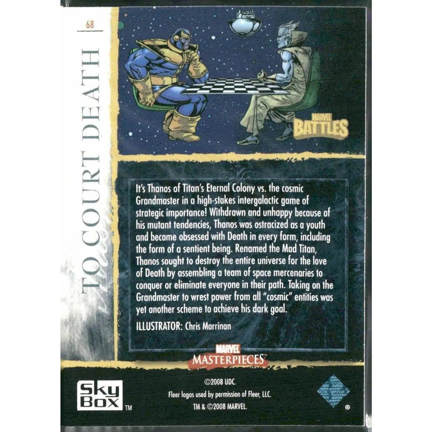 2008 Upper Deck Marvel Masterpieces 3 #68 To Court Death - MOD Shop LLC