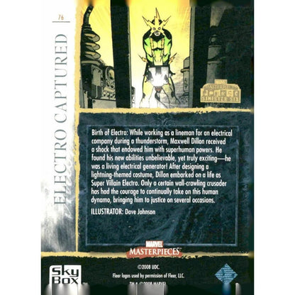 2008 Upper Deck Marvel Masterpieces 3 #76 Electro Captured - MOD Shop LLC