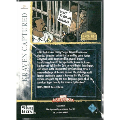 2008 Upper Deck Marvel Masterpieces 3 #79 Kraven Captured - MOD Shop LLC