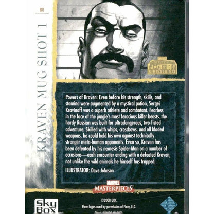 2008 Upper Deck Marvel Masterpieces 3 #80 Kraven Mug Shot 1 - MOD Shop LLC