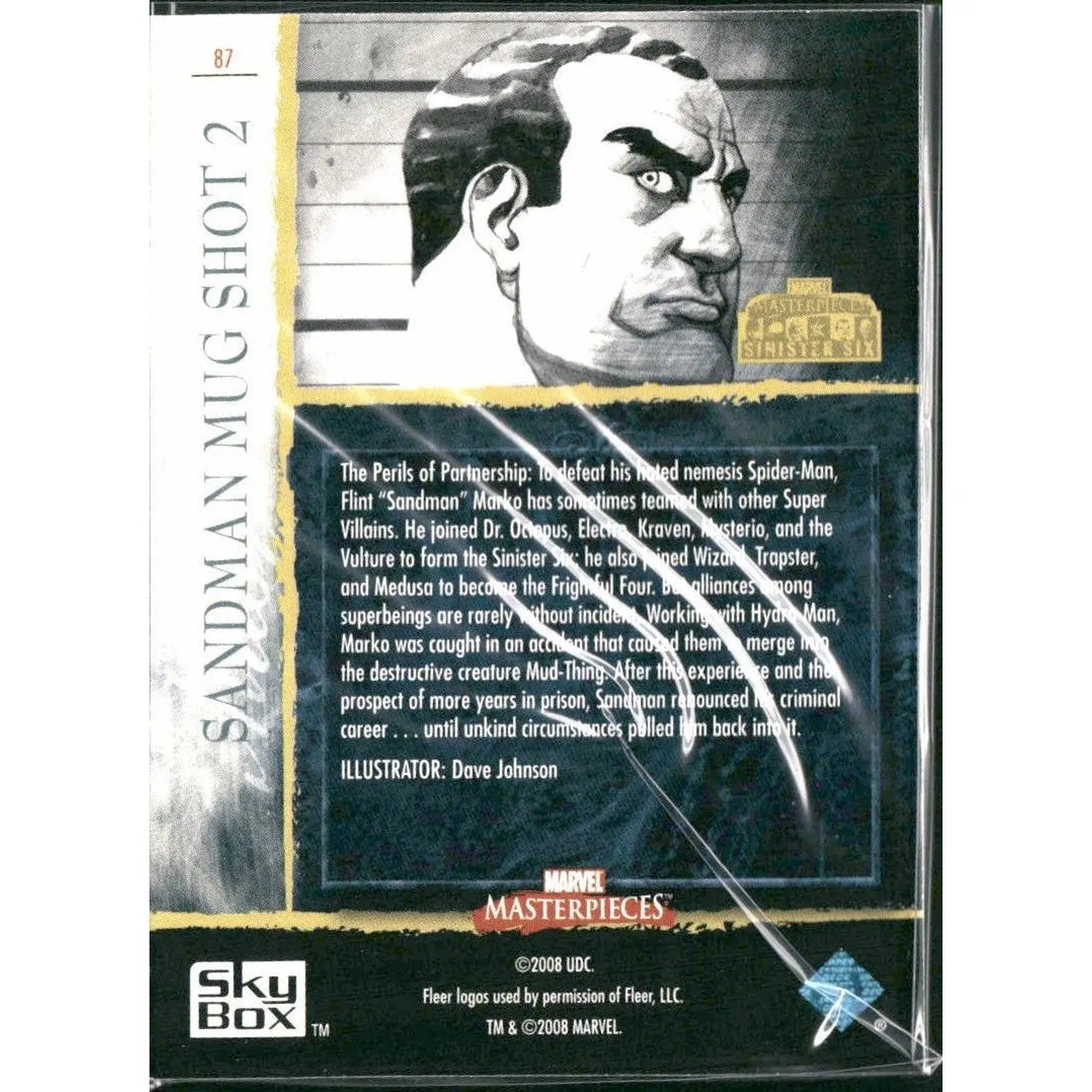 2008 Upper Deck Marvel Masterpieces 3 #87 Sandman Mug Shot 2 - MOD Shop LLC