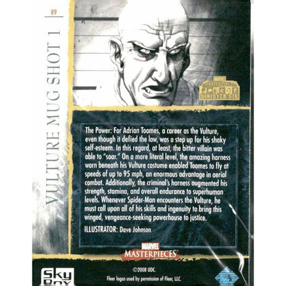 2008 Upper Deck Marvel Masterpieces 3 #89 Vulture Mug Shot 1 - MOD Shop LLC