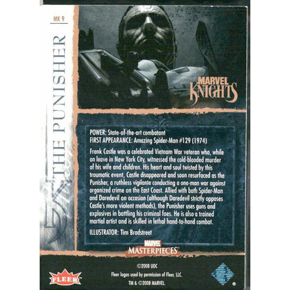 2008 Upper Deck Marvel Masterpieces 3 #MK9 The Punisher - MOD Shop LLC