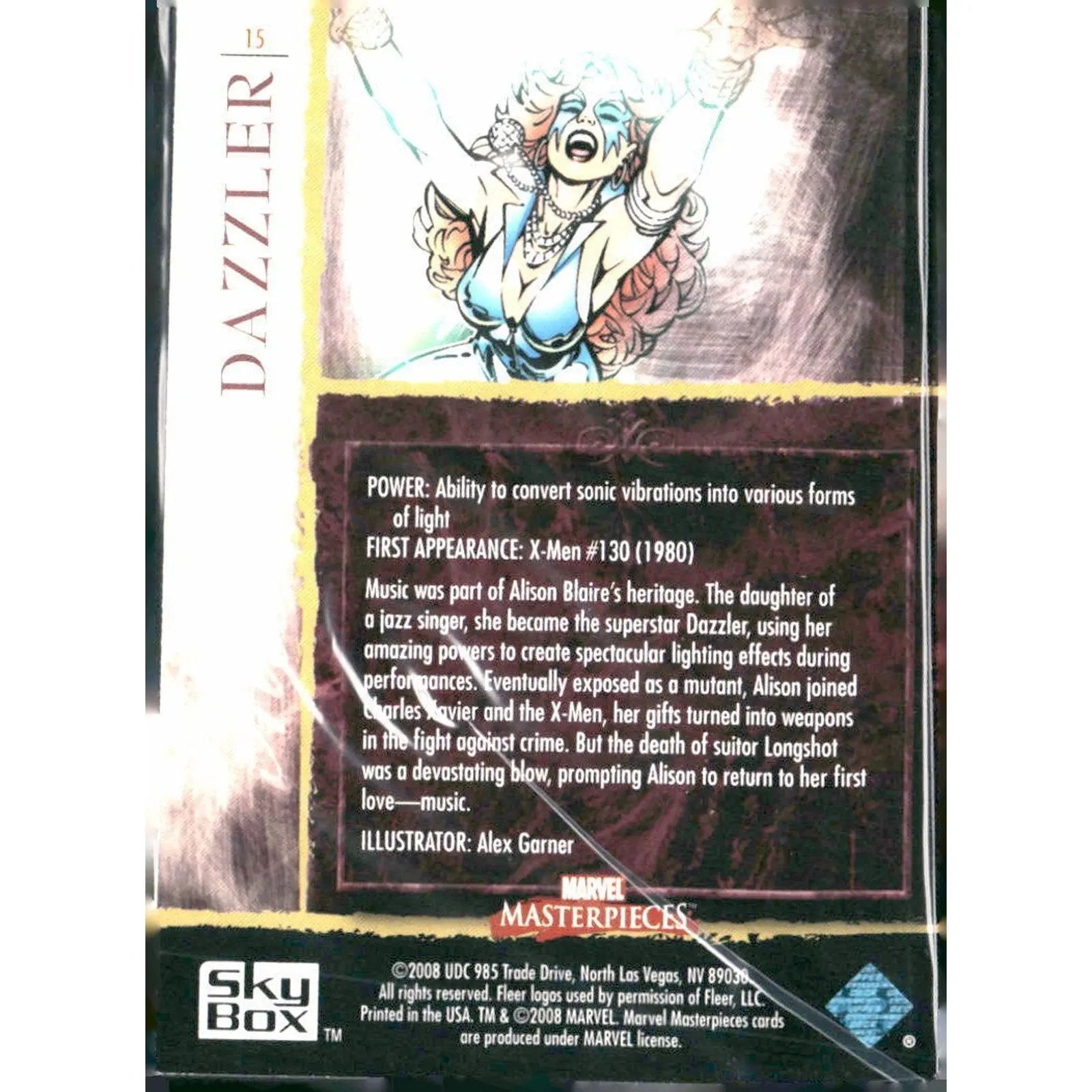 2008 Upper Deck Marvel Masterpieces Set 2 #15 Dazzler - MOD Shop LLC