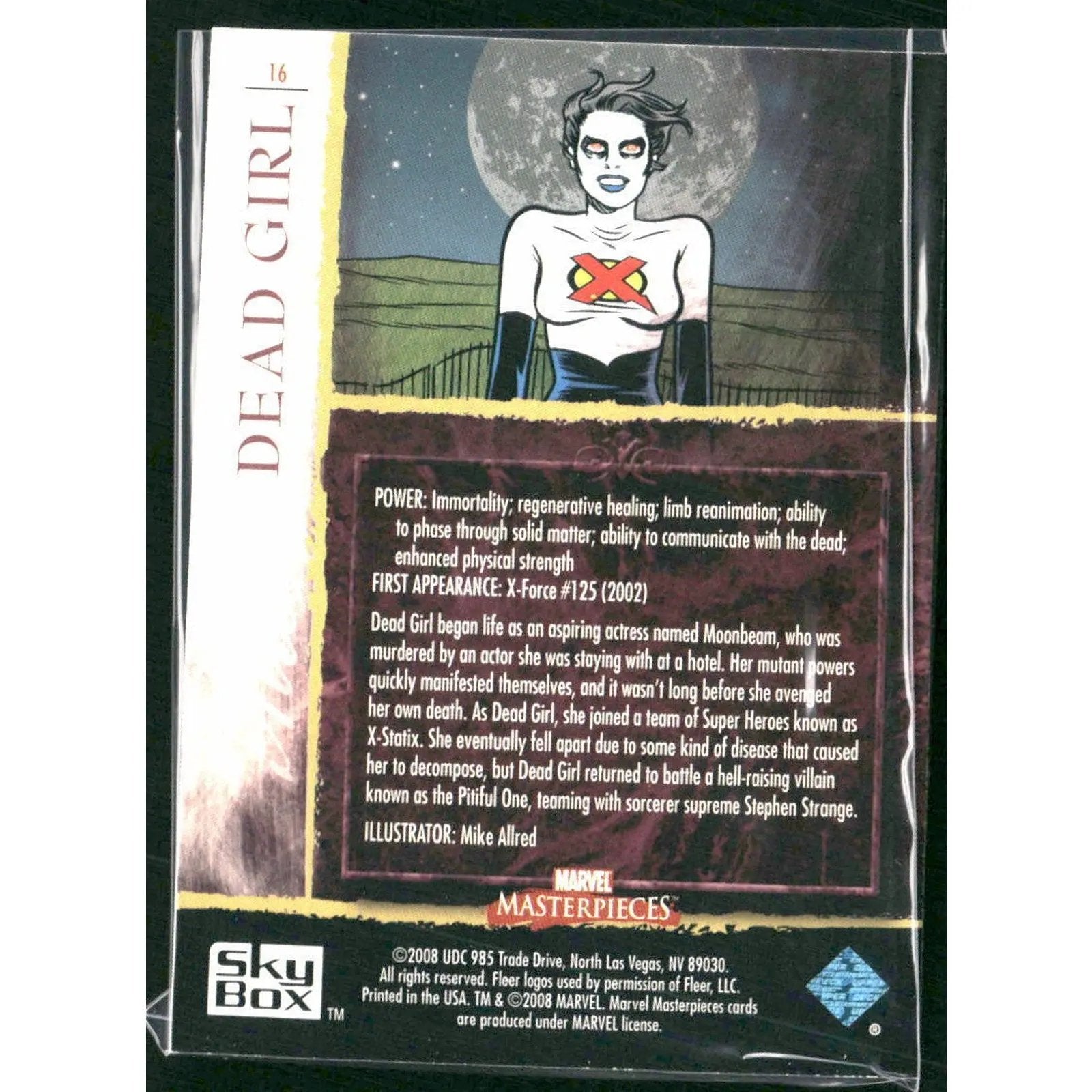 2008 Upper Deck Marvel Masterpieces Set 2 #16 Dead Girl - MOD Shop LLC