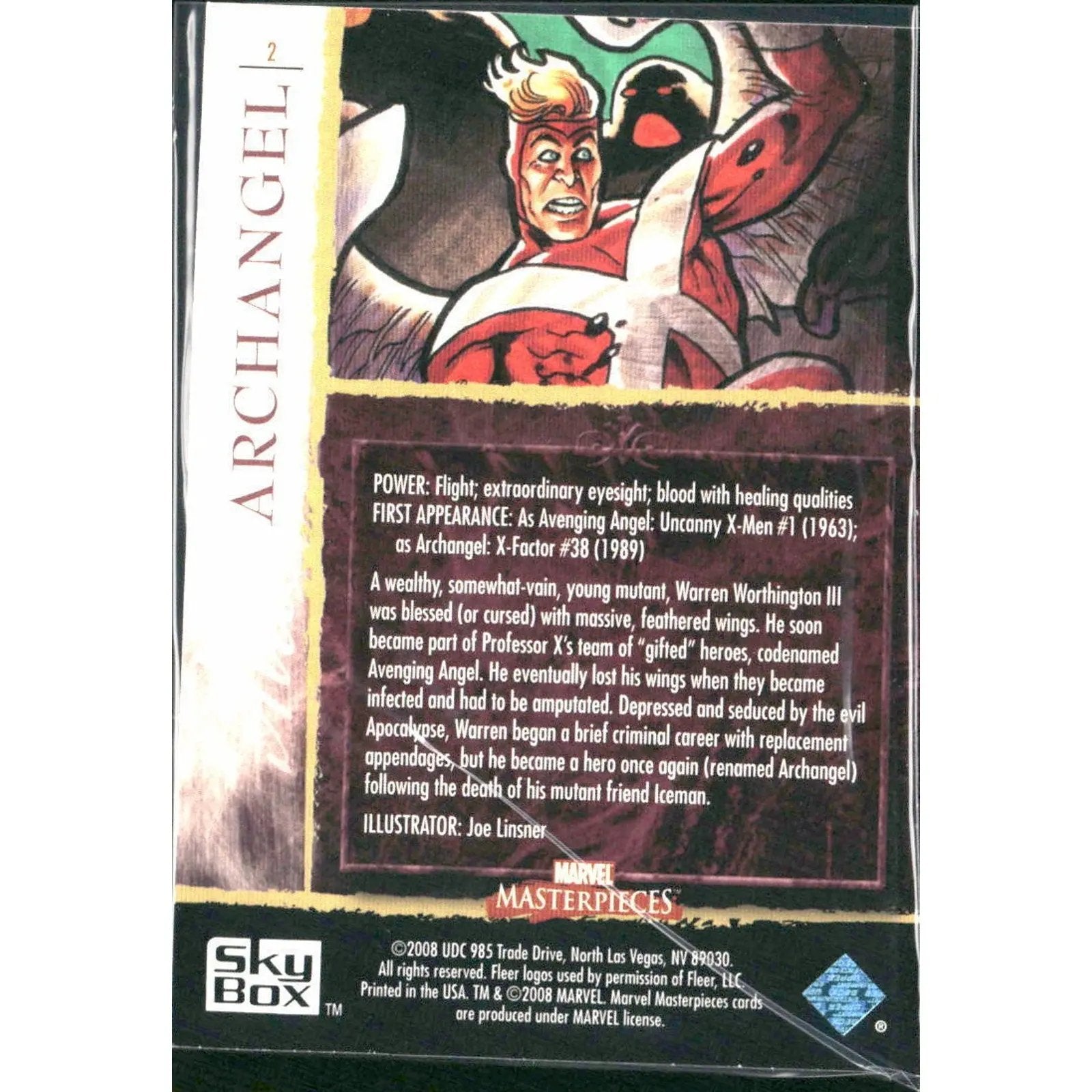 2008 Upper Deck Marvel Masterpieces Set 2 #2 Archangel - MOD Shop LLC