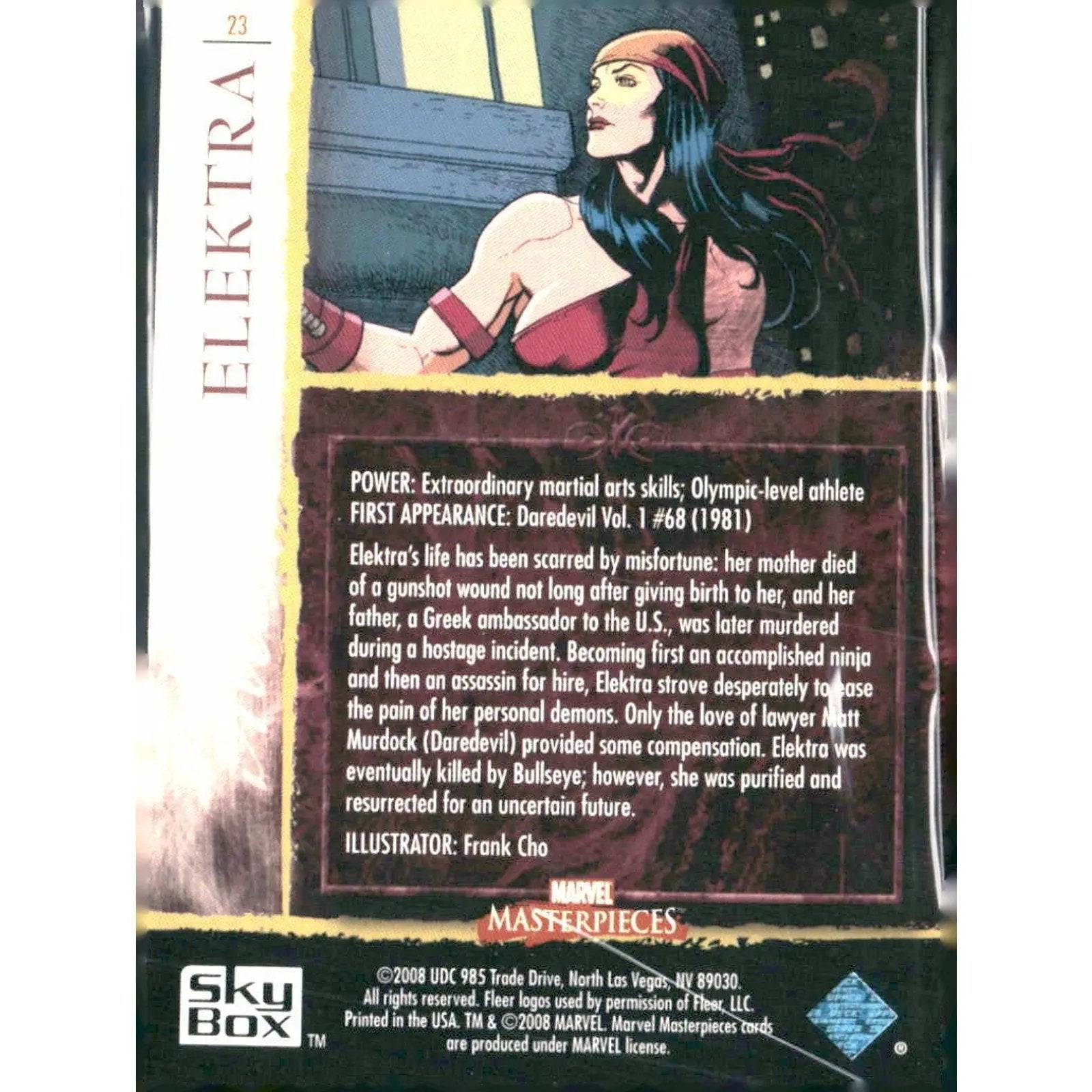 2008 Upper Deck Marvel Masterpieces Set 2 #23 Elektra - MOD Shop LLC
