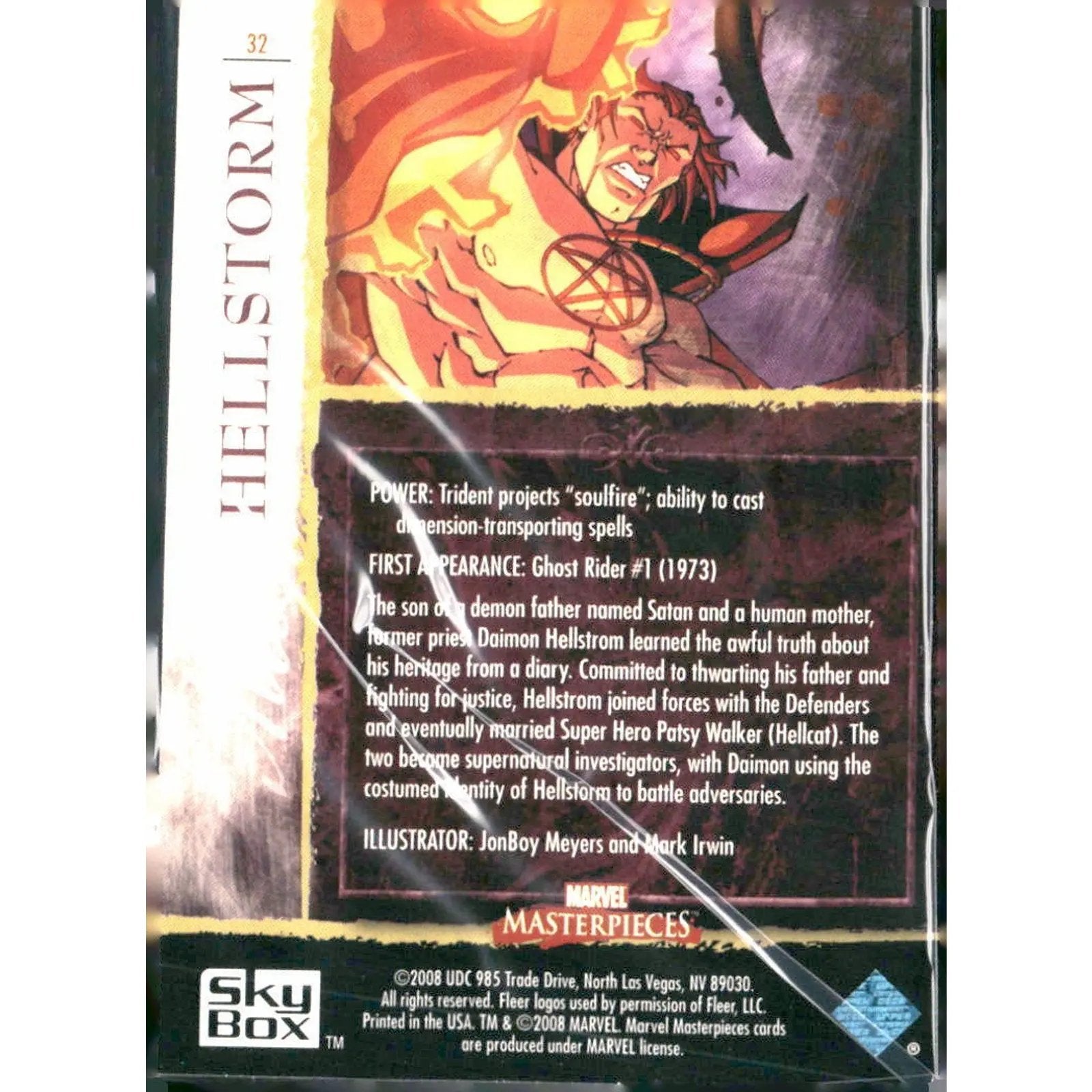 2008 Upper Deck Marvel Masterpieces Set 2 #32 Hellstorm - MOD Shop LLC