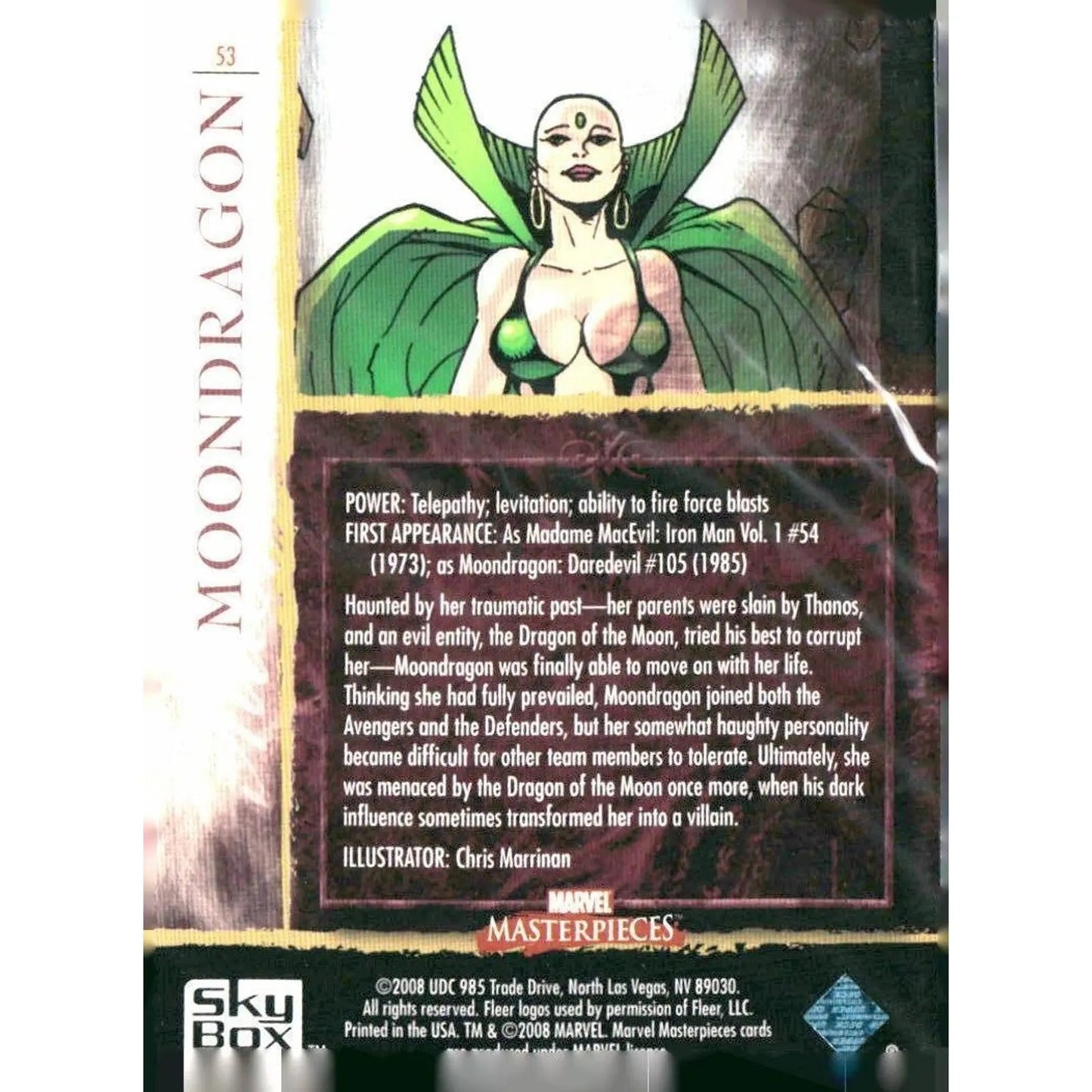 2008 Upper Deck Marvel Masterpieces Set 2 #53 Moondragon - MOD Shop LLC