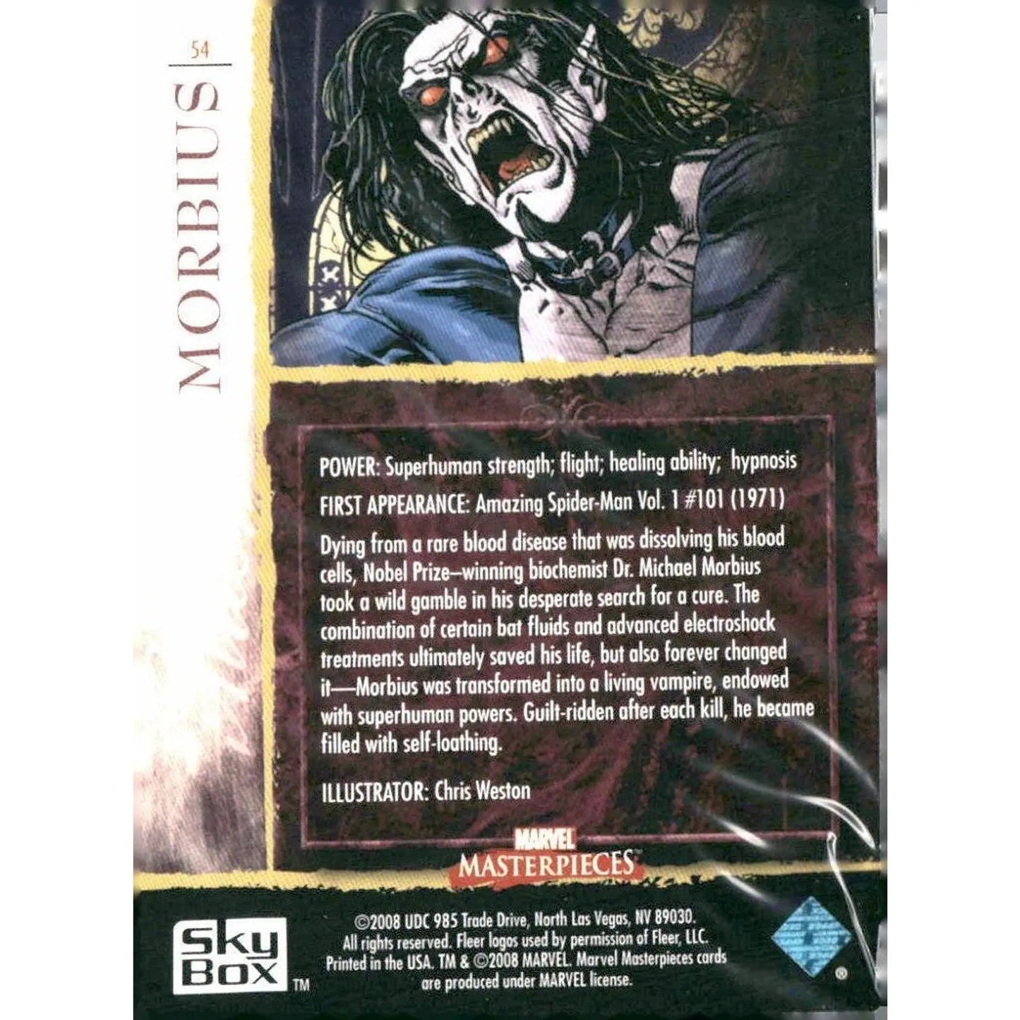 2008 Upper Deck Marvel Masterpieces Set 2 #54 Morbius - MOD Shop LLC