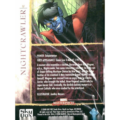 2008 Upper Deck Marvel Masterpieces Set 2 #57 Nightcrawler - MOD Shop LLC